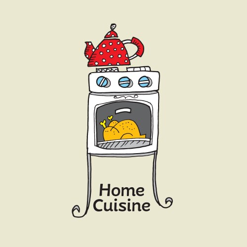 Homemade cooking hand drawn color Vector Image