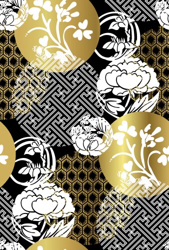 Japanese chinese design seamless pattern heraldic Vector Image