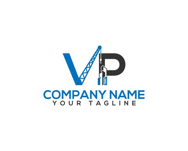 Modern and creative vp letter construction logo Vector Image
