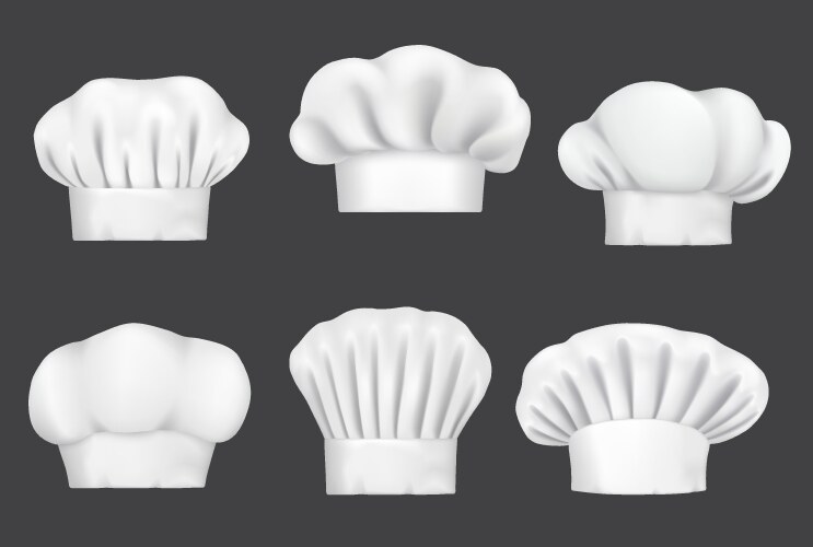Chef and cook hats set Royalty Free Vector Image