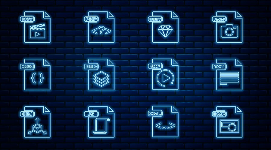 Set line bmp file document txt ruby psd css vector image