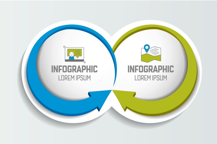 2 step template banner infographic diagram chart Vector Image