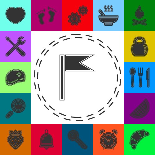 Flag pointer - location sign marker pin map symbol vector image