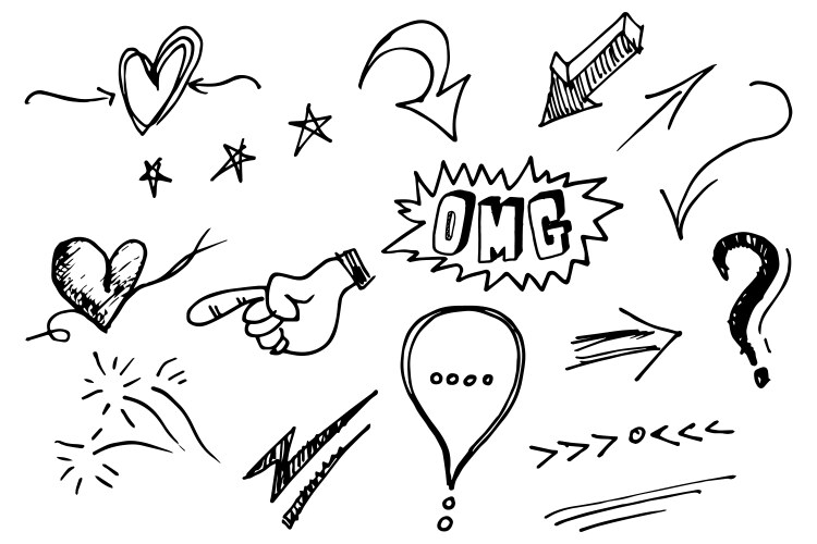 Hand drawn collection design element Vector Image