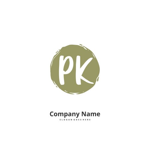 P k pk initial handwriting and signature logo Vector Image