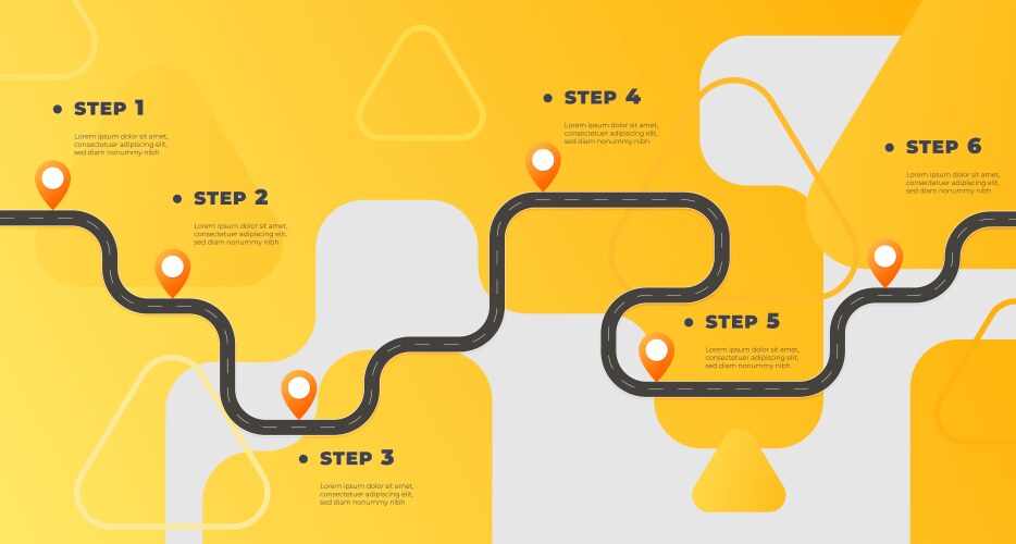 Timeline with execution points workflow vector image