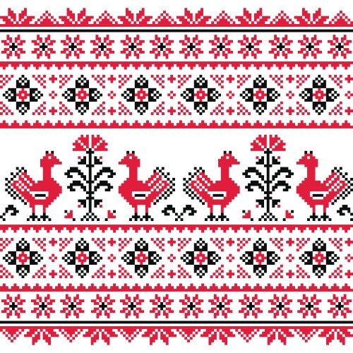 Ukrainian Slavic Embroidery Pattern Vector Image