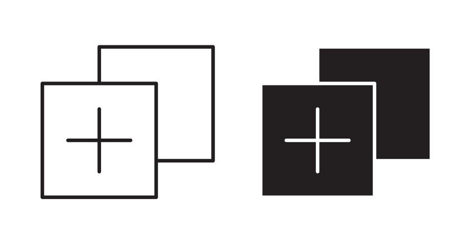 Add apps icon set in thin line for web vector image