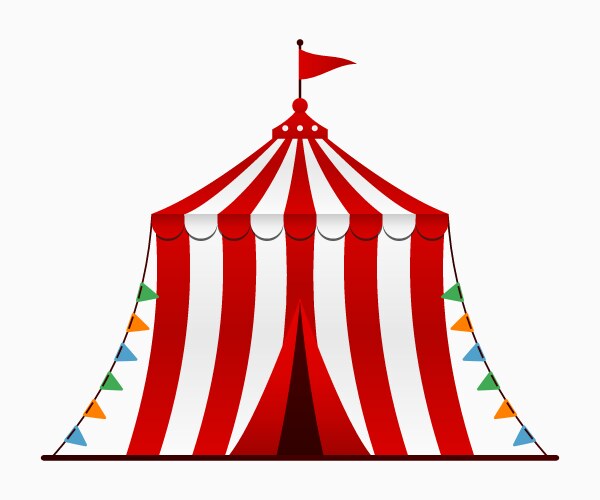 Circus tent awning red and white stripes Vector Image