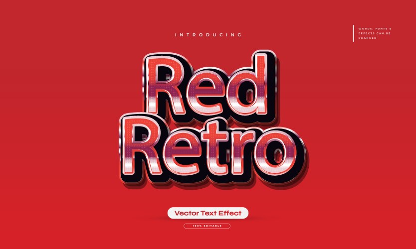 Red retro text style with 3d effect vector image