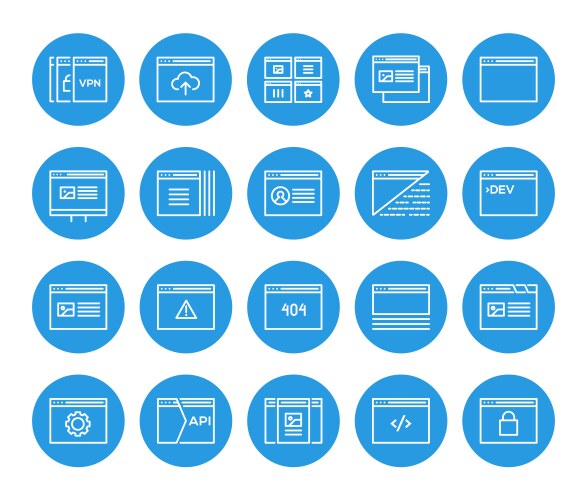 48x48 Pixel Icon Set - Coding & Development vector image