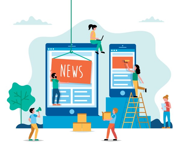 Creating news internet concept vector image