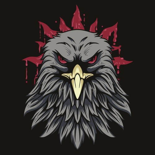 Vintage Eagle Head Emblem Vector Image