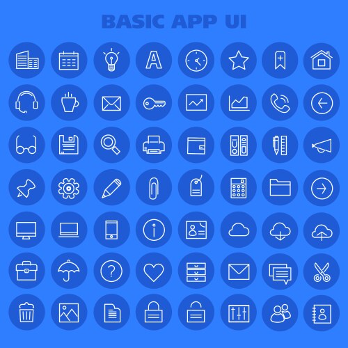 Big basic app ui ux and office linear icon set vektorbild