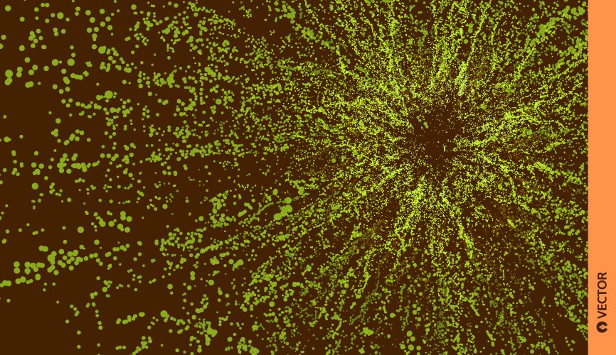 Point explode array dynamic emitted particles vector image