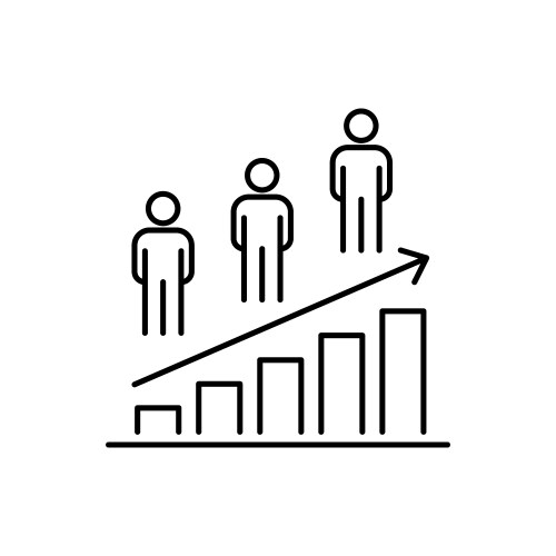 Population growth icon increase social Royalty Free Vector