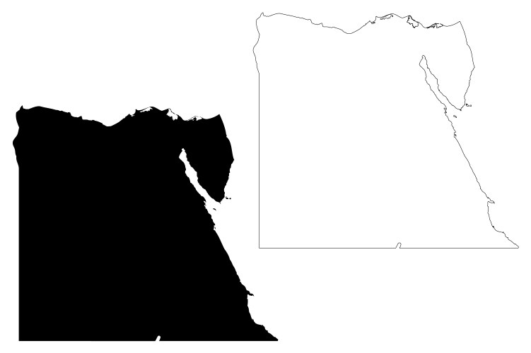 Egypt map - high detailed black – Royalty-Free Vector | VectorStock