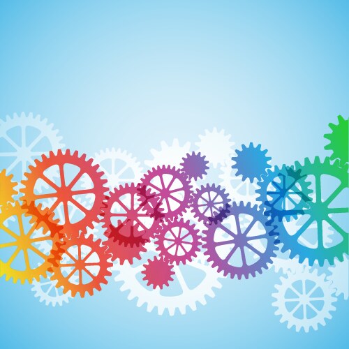 Blue gears on the white background Royalty Free Vector Image