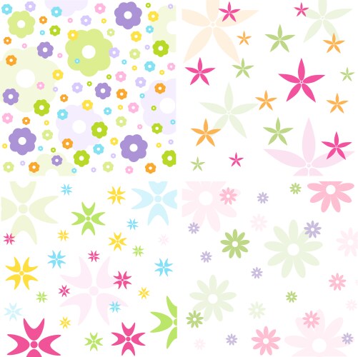 Floral pattern set Vector Image