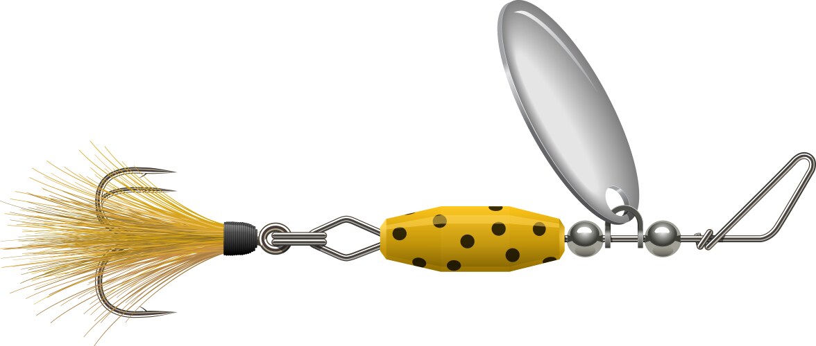 Yellow Polka Dot Spinner Lure Vector Image