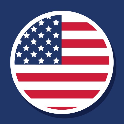 American Flag Circle Sticker Vector Image