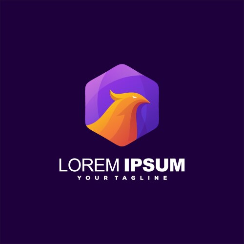 Awesome bird gradient logo design Royalty Free Vector Image