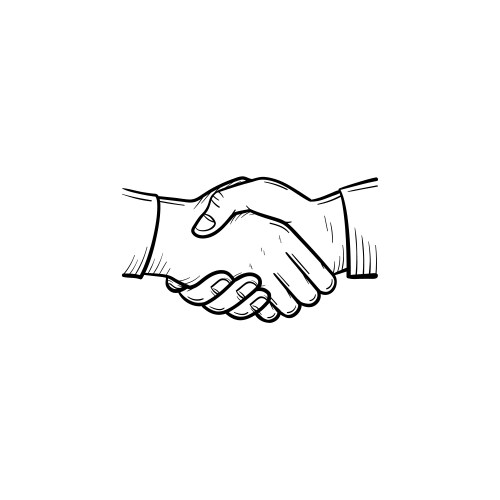 Handshake hand drawn sketch icon Vector Image