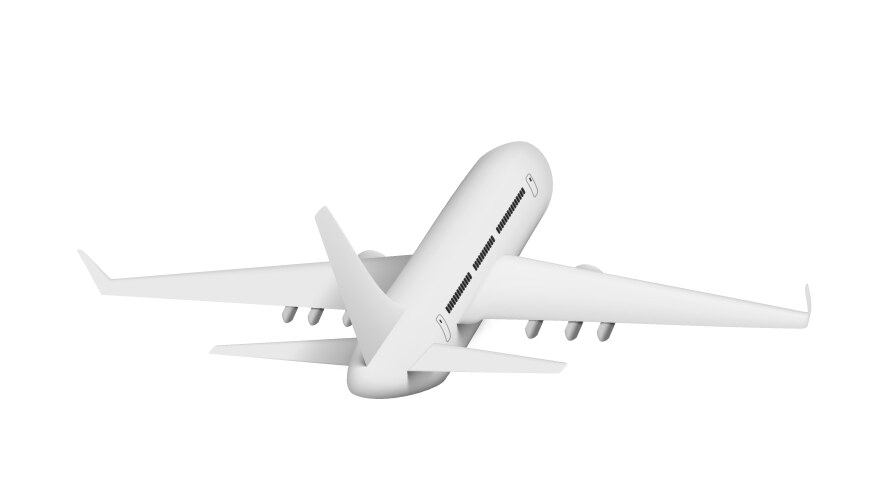 3d white glossy commercial jet airplane take off vector