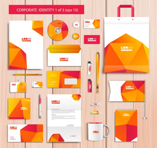 artistic corporate identity template vector image vector image