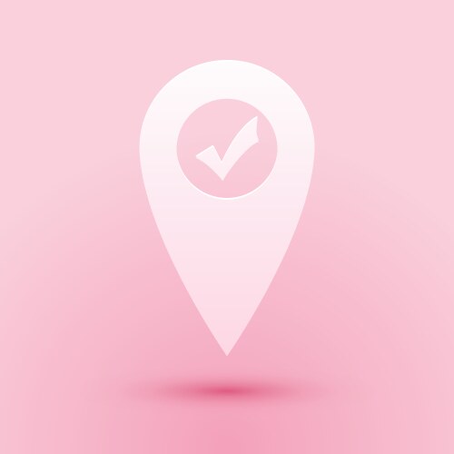 Paper cut map pointer with check mark icon vektorbild