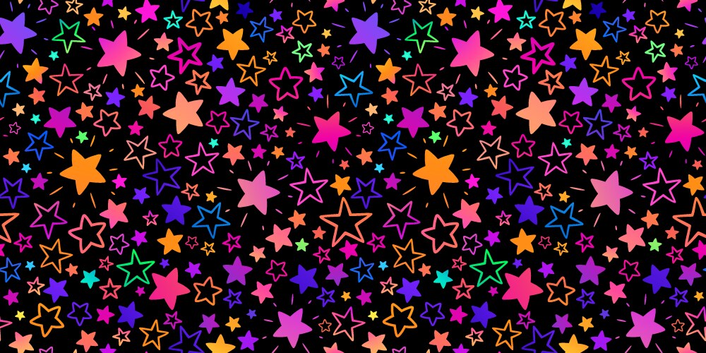 seamless of bright stars on black vector