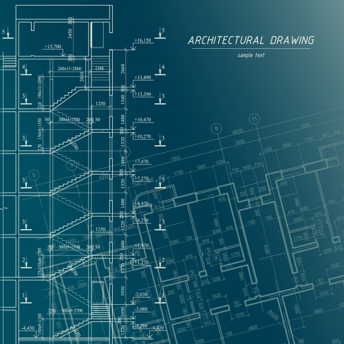 Architectural Blueprint Background Royalty Free Vector Image