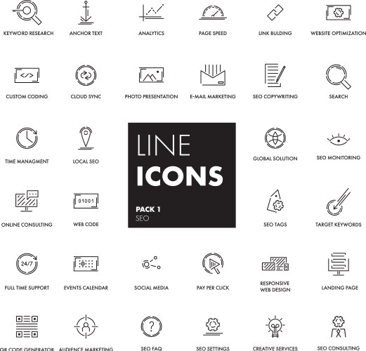 line icons set vector