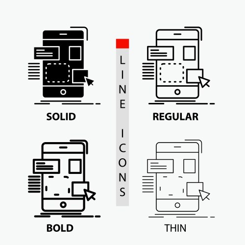 Drag mobile design ui ux icon in thin regular vector image