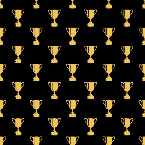 Seamless awards pattern gold cups on a black vector image