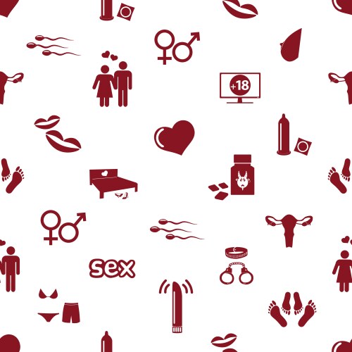 sex theme simple red icons seamless pattern eps10 vector