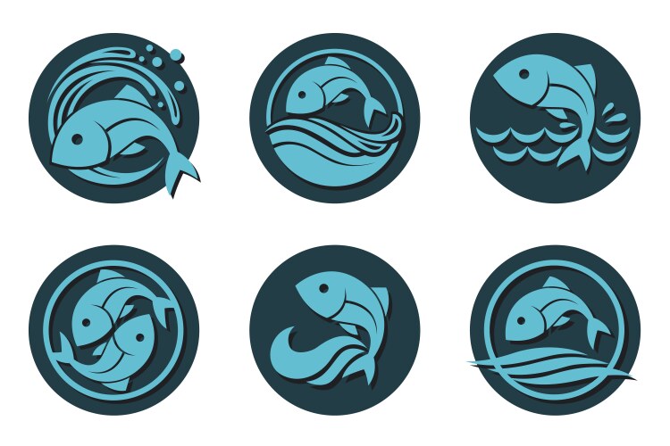 Fish icon set Royalty Free Vector Image - VectorStock