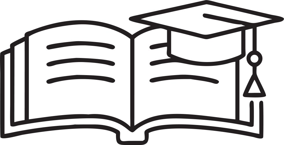 Open book with graduation cap academic success Vector Image
