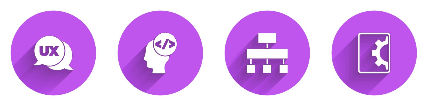 Set ui or ux design front end development site vector image