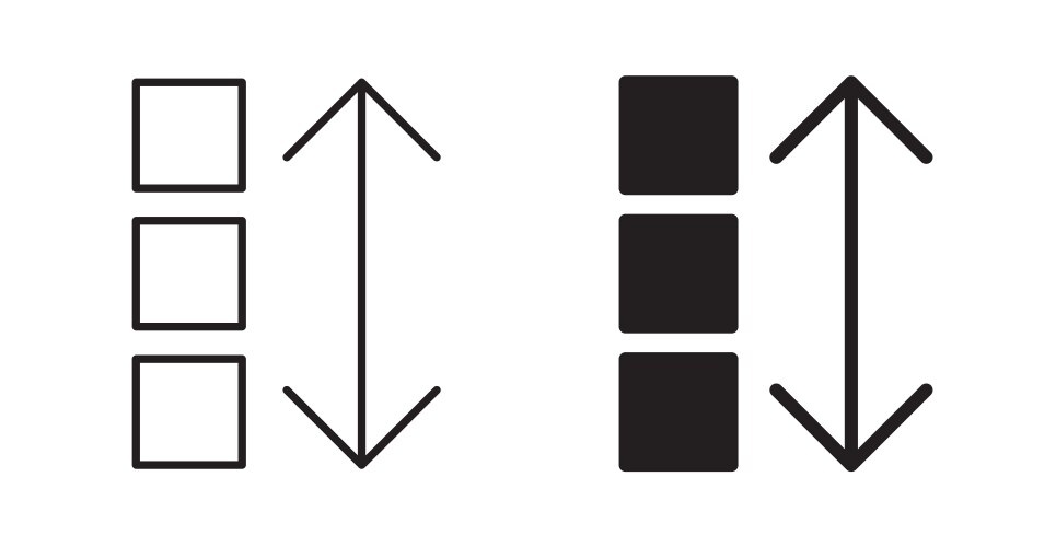 Apps sort icon set in thin line for web vector image