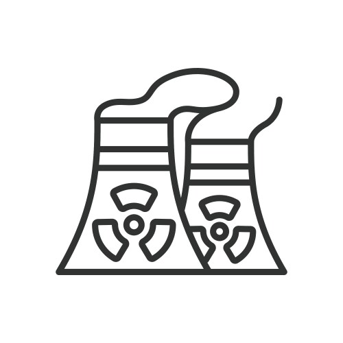 Nuclear explosion in line design Royalty Free Vector Image