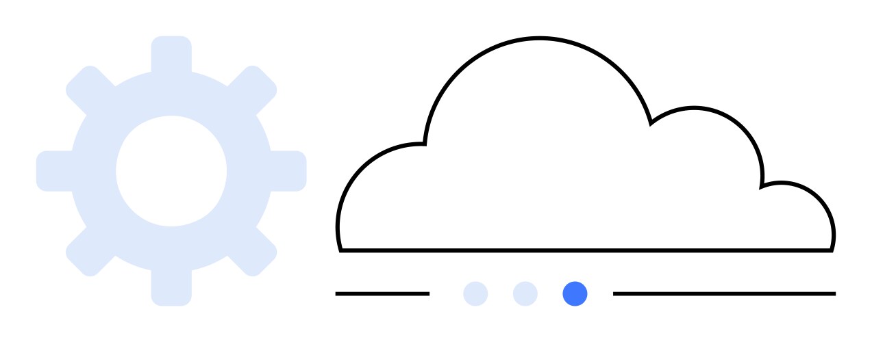 Cloud computing technology with gear and loading vector image