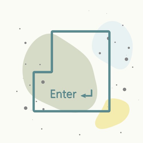 Enter button icon on multicolored background vector image