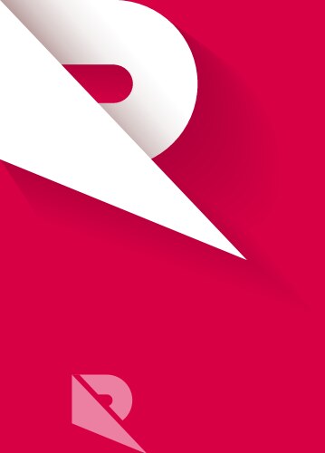 R origami logo monogram Royalty Free Vector Image