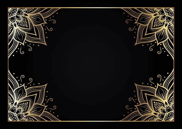 Elegant background with decorative gold border vector image