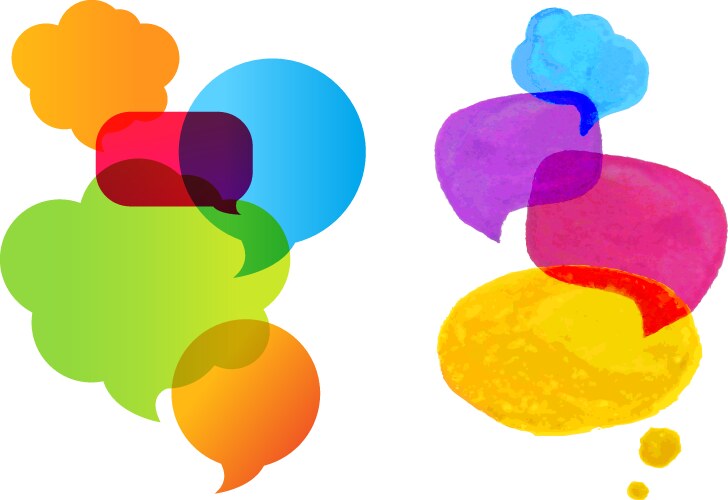 Color paper speech bubbles set Royalty Free Vector Image