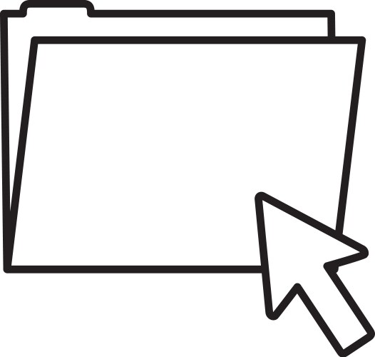 Line folder file with arrow cursor mouse vector image