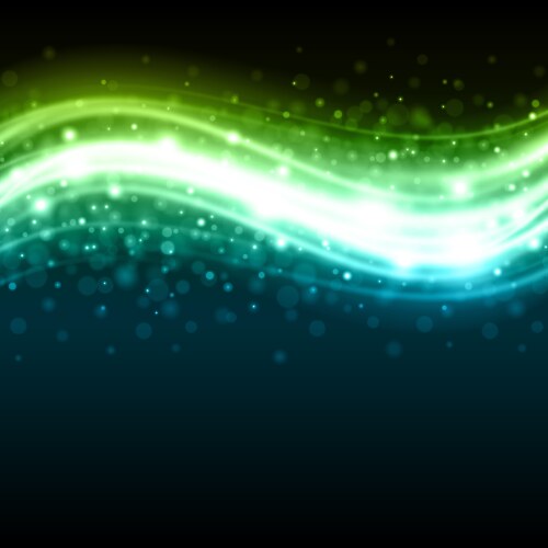 Horizontal illuminated glossy wave shiny particle vector image