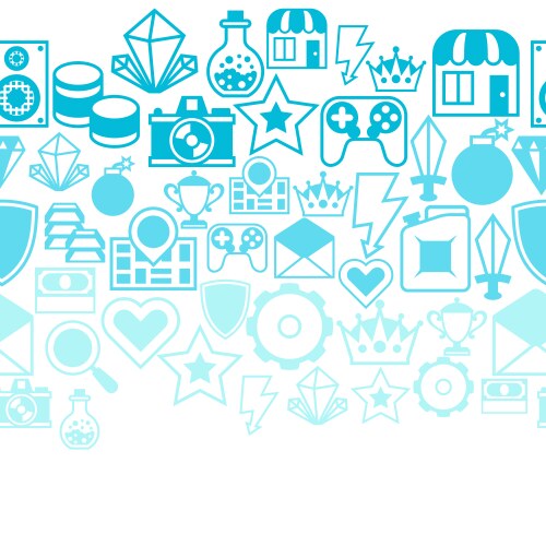 Seamless pattern with game icons in flat design vector image