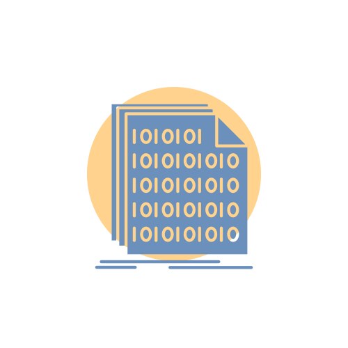 Binary code coding data document glyph icon vector image